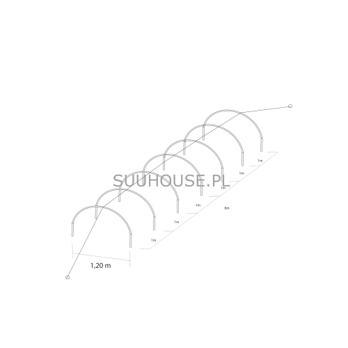 Tunel foliowy MINI C6 [7,2 m2] 6 x 1,2 x 0,6 m